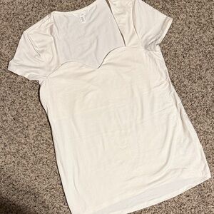 H&M Cream Short Sleeve Maternity Top